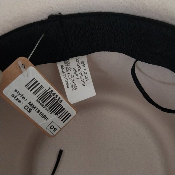 Ivory Felt Cowgirl Rancher Hat Wide Brim Fedora New With Tags Country Western - Picture 8 of 8